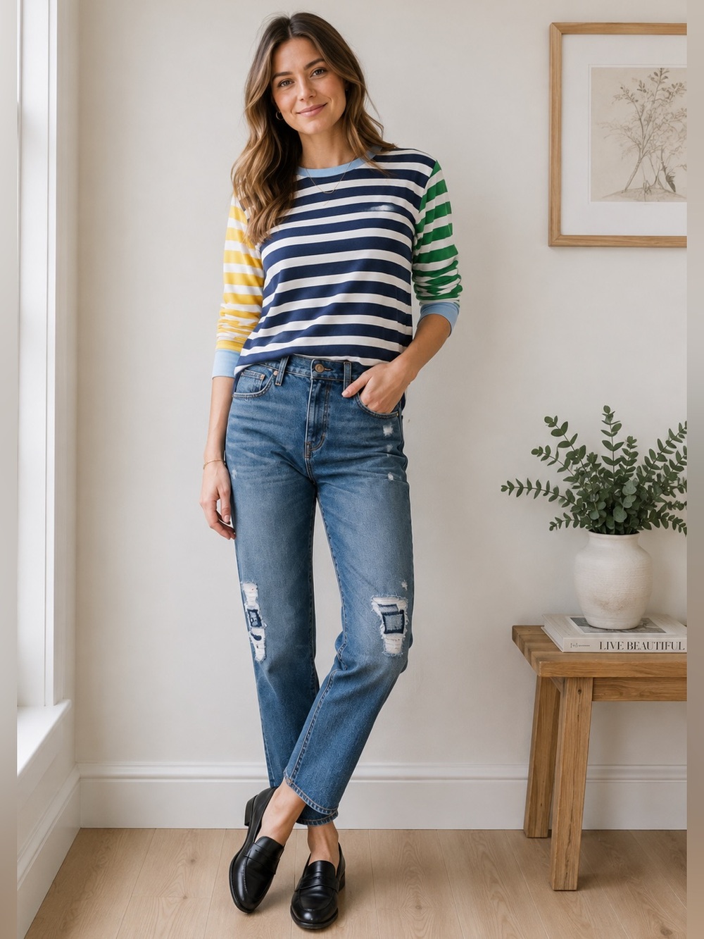J. CREW Reimagined Slouchy Boyfriend Distressed Jeans Size 26 NEW
